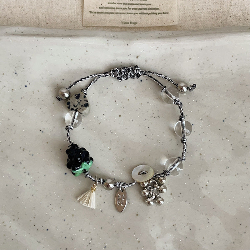 Silver Braided Link Bracelet — silver bracelet, view 3