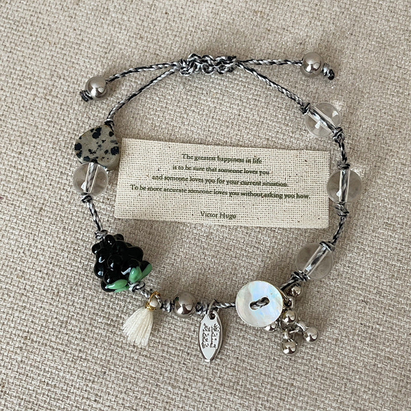 Silver Braided Link Bracelet — silver bracelet, view 4