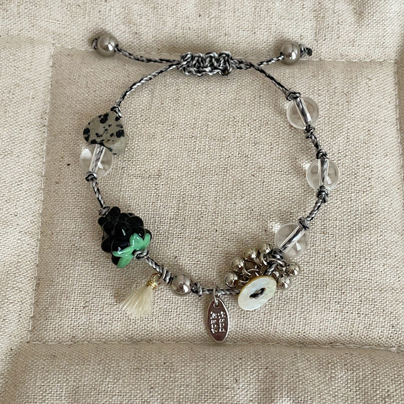 Silver Braided Link Bracelet — silver bracelet, view 5
