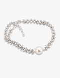 Pearl Charm Braided Bracelet — silver bracelet
