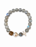 Cat's Eye Stone Stretch Bracelet — grey bracelet