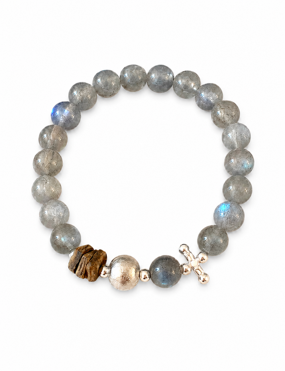 Cat's Eye Stone Stretch Bracelet — grey bracelet