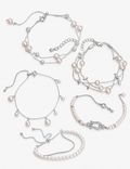 Double Layer Pearl Zirconia Bracelet — bracelet