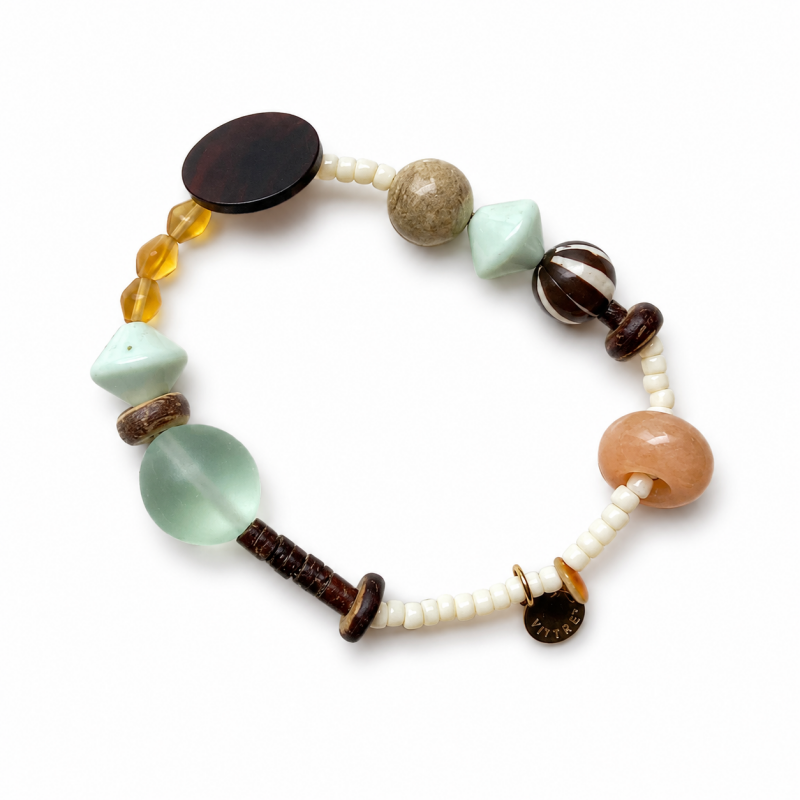 Fine Irregular Stone Beaded Bracelet — brown bracelet, view 2