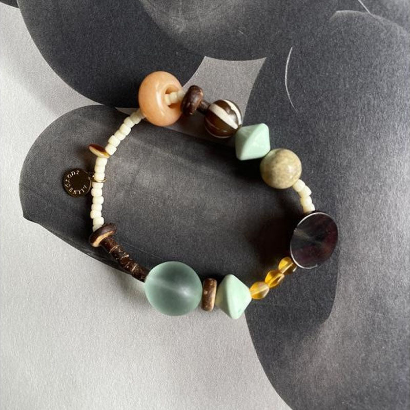 Fine Irregular Stone Beaded Bracelet — brown bracelet, view 3