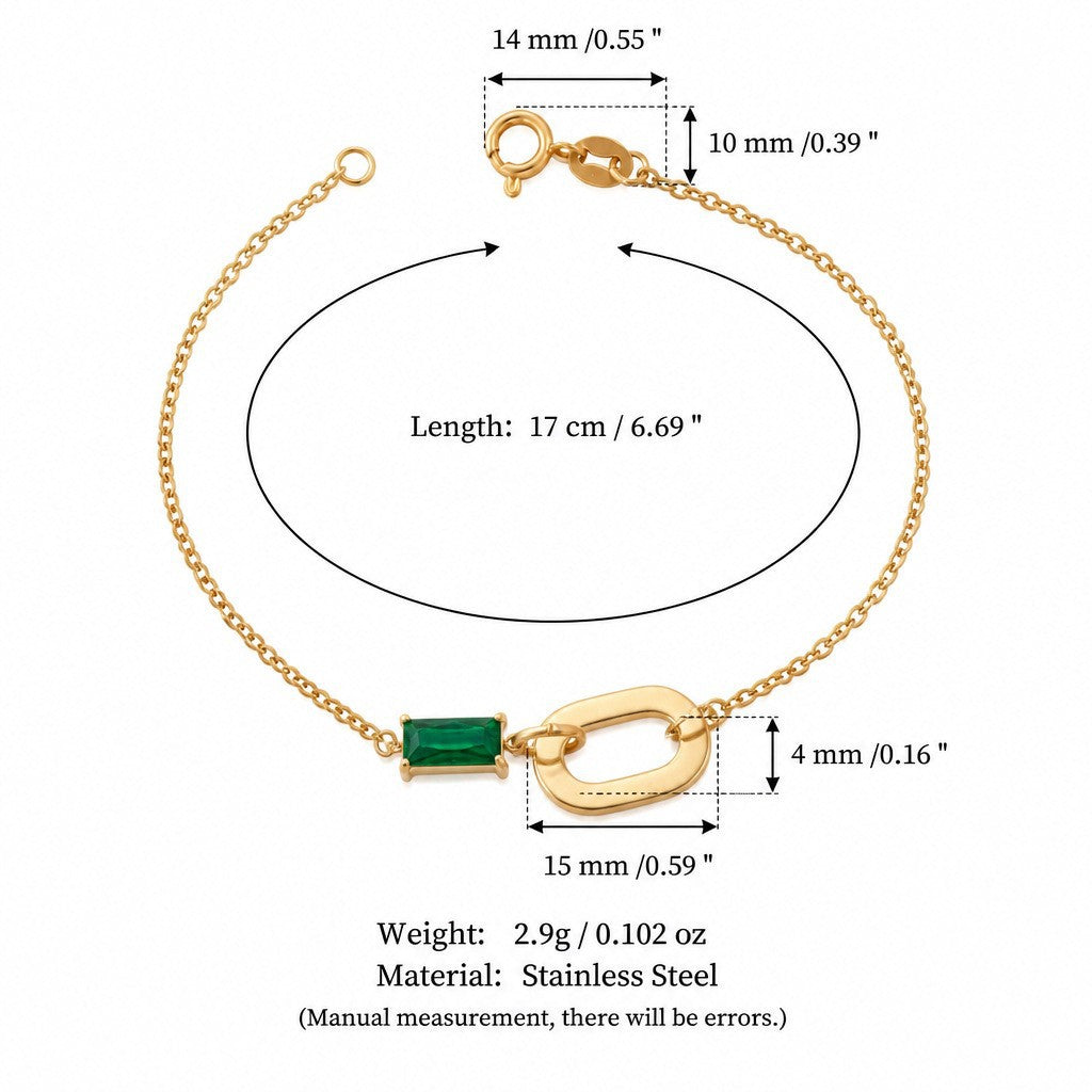 Fine Gold Zirconia Link Chain Bracelet — bracelet, view 13