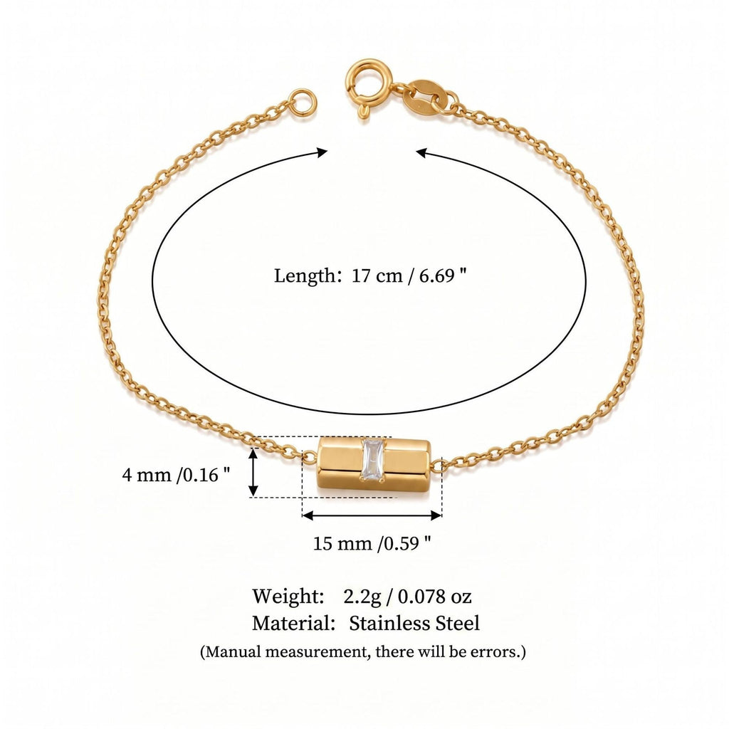 Fine Gold Zirconia Link Chain Bracelet — bracelet, view 16