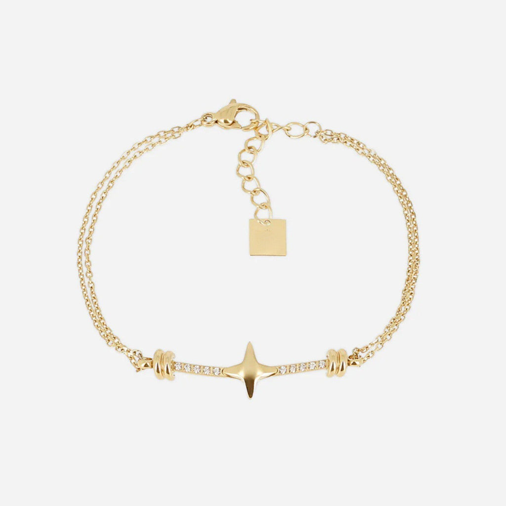 Fine Gold Zirconia Link Chain Bracelet — bracelet, view 20