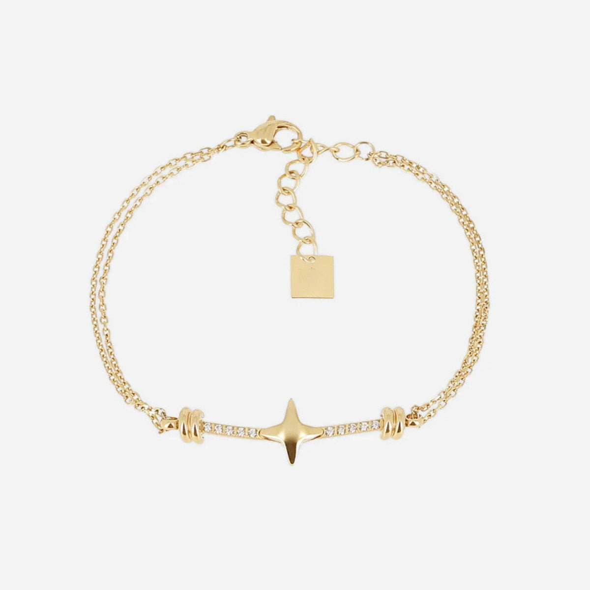 Fine Gold Zirconia Link Chain Bracelet — bracelet, view 20