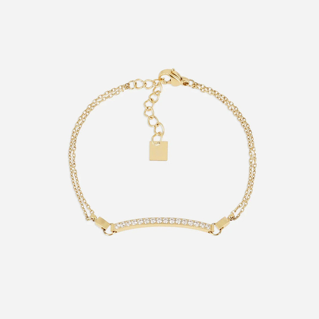 Fine Gold Zirconia Link Chain Bracelet — bracelet, view 21