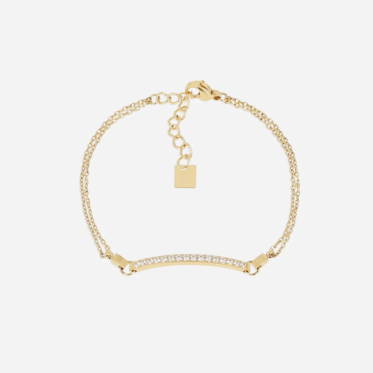 Fine Gold Zirconia Link Chain Bracelet — bracelet, view 21