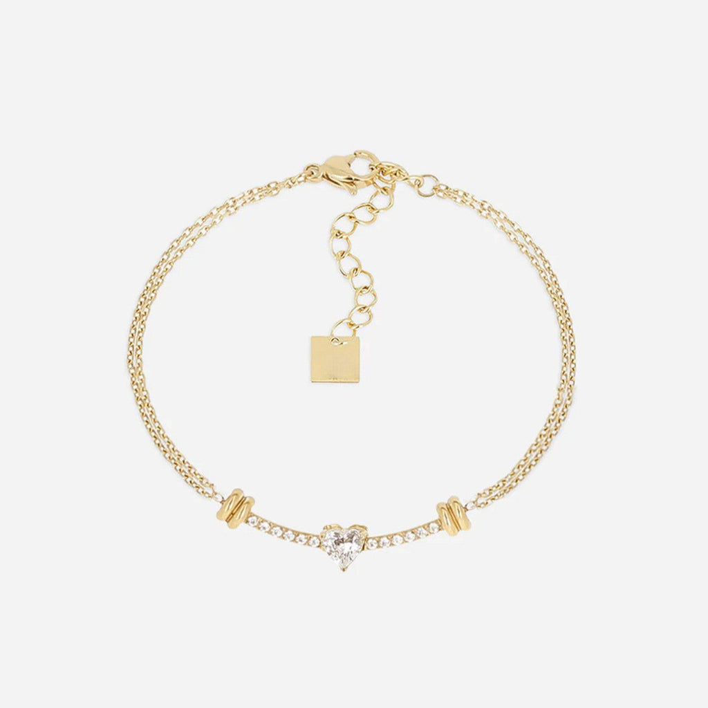 Fine Gold Zirconia Link Chain Bracelet — bracelet, view 22