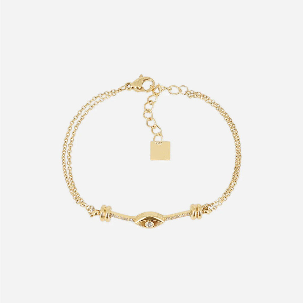 Fine Gold Zirconia Link Chain Bracelet — bracelet, view 26