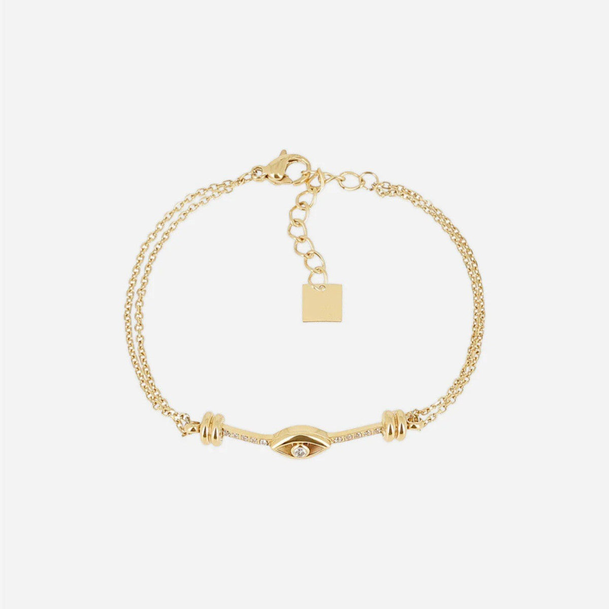 Fine Gold Zirconia Link Chain Bracelet — bracelet, view 26