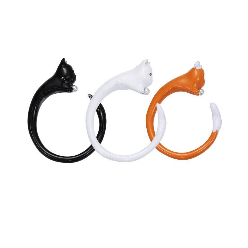 Enamel Animal Charm Ring — ring, view 2