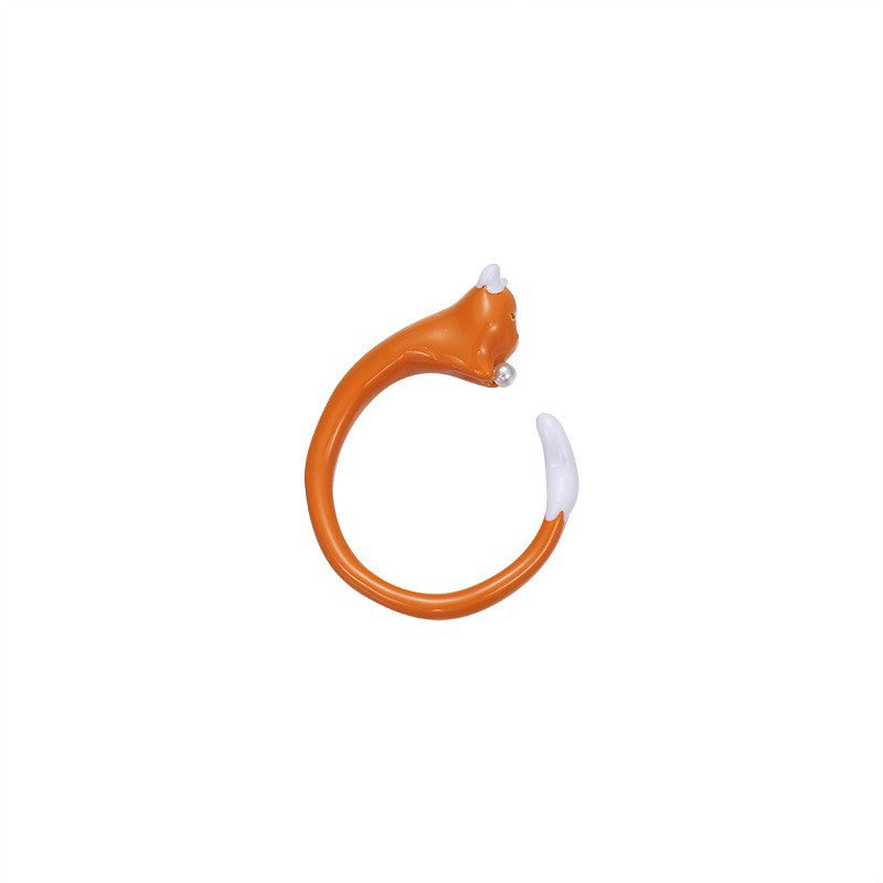 Enamel Animal Charm Ring — ring, view 3