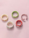 Apple Pattern Enamel Ring — ring