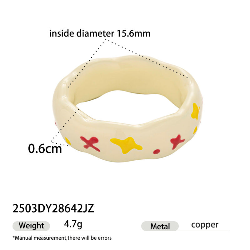 Apple Pattern Enamel Ring — ring, view 6
