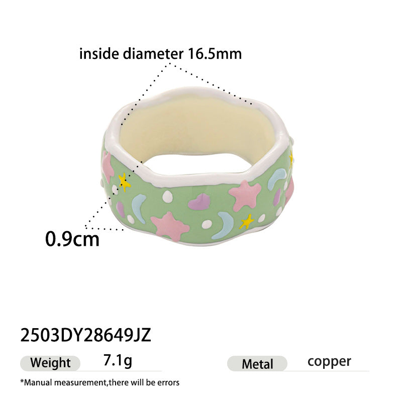 Apple Pattern Enamel Ring — ring, view 9