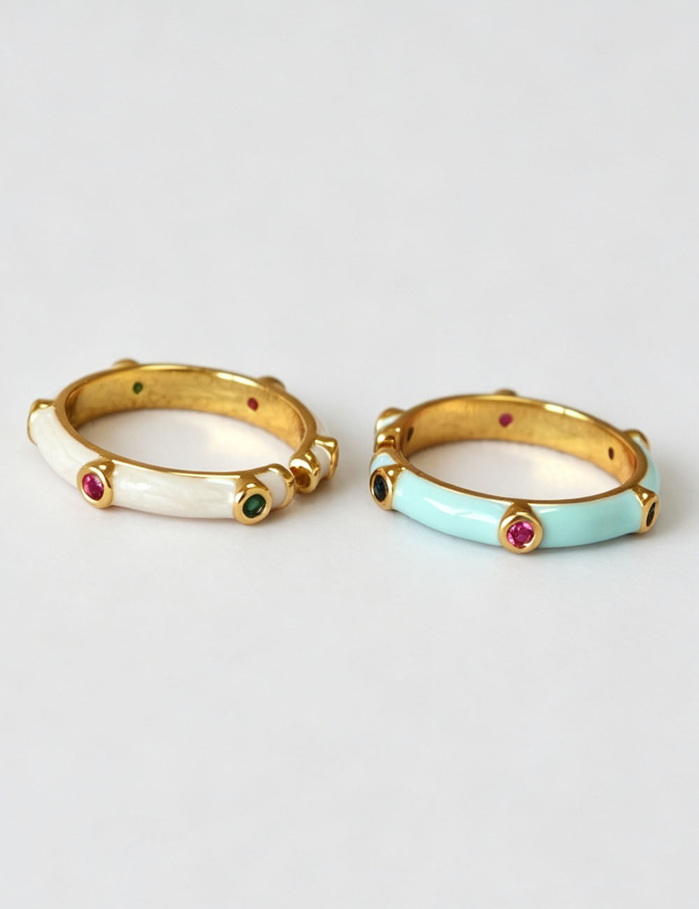 Enamel Cubic Zirconia Ring — ring