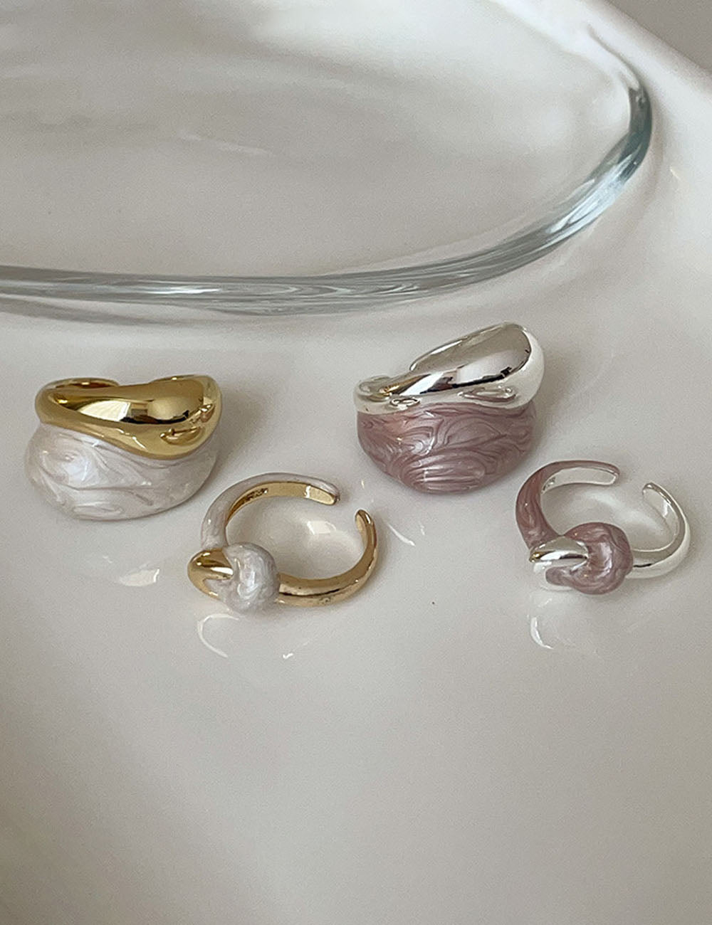 Spliced Enamel Chunky Ring — ring