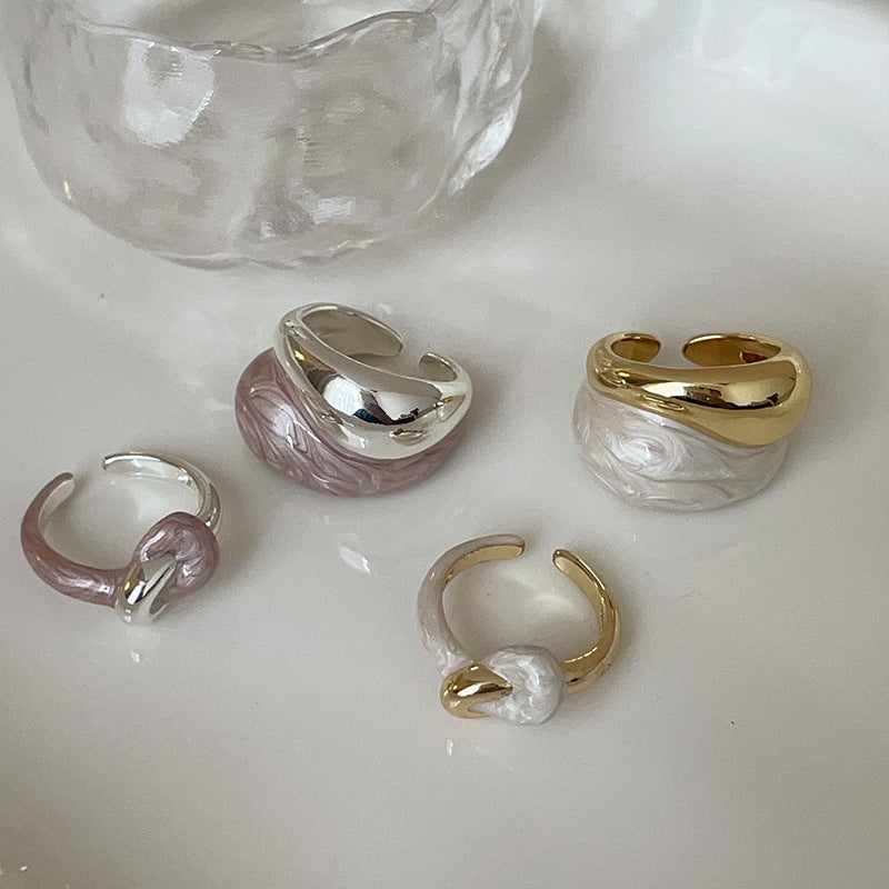 Spliced Enamel Chunky Ring — ring, view 2
