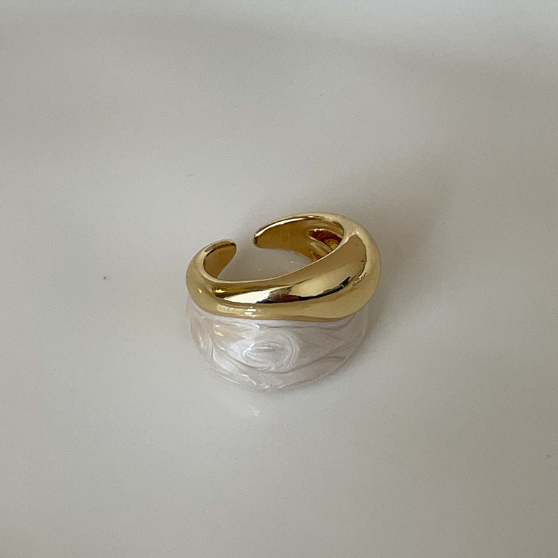 Spliced Enamel Chunky Ring — ring, view 4