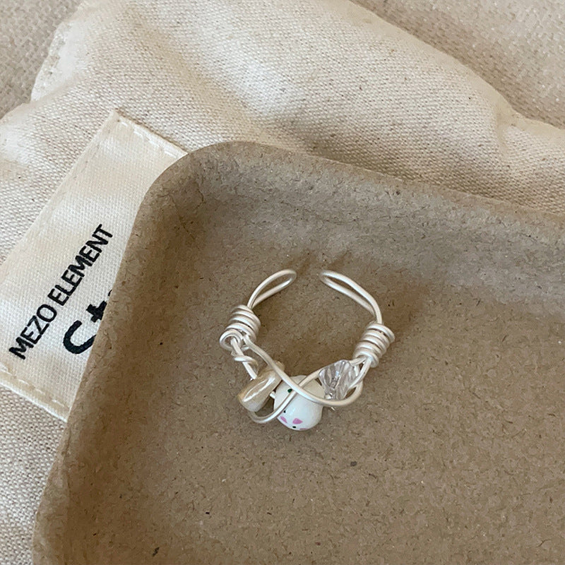 Wrapped Bead Statement Ring — ring, view 8