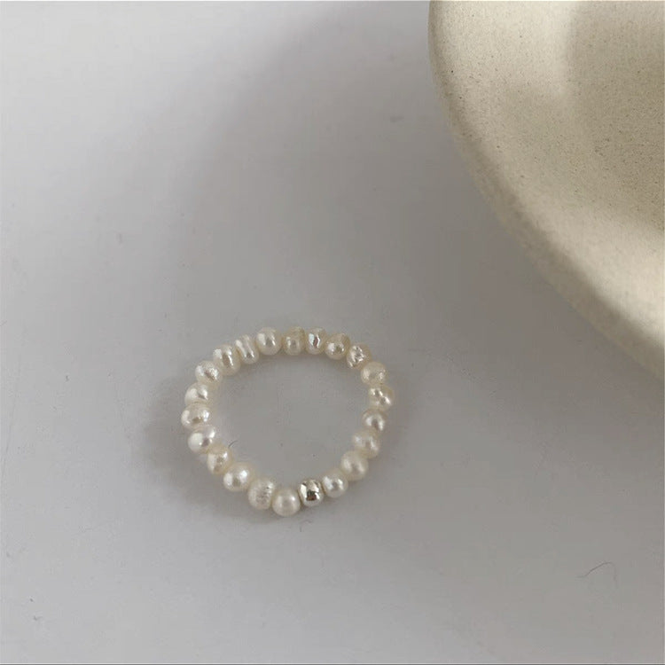 Beaded Cross Band Open Ring — ring, view 6
