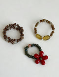 Floral Beaded Chain Ring — ring