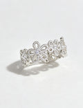 Lace Floral Rhinestone Ring — silver ring