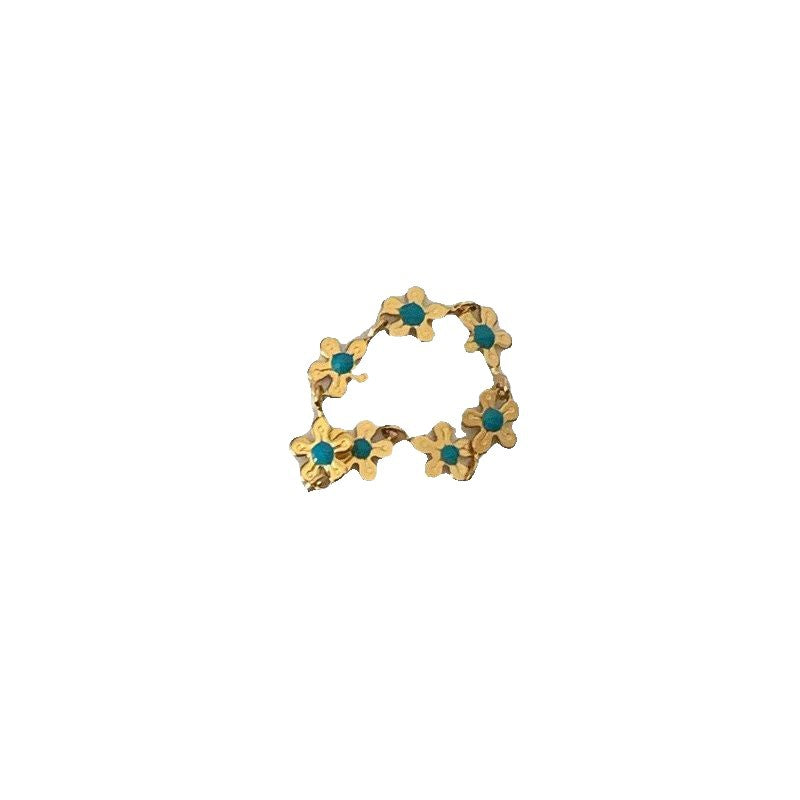 Floral Chain Enamel Ring — gold ring, view 5