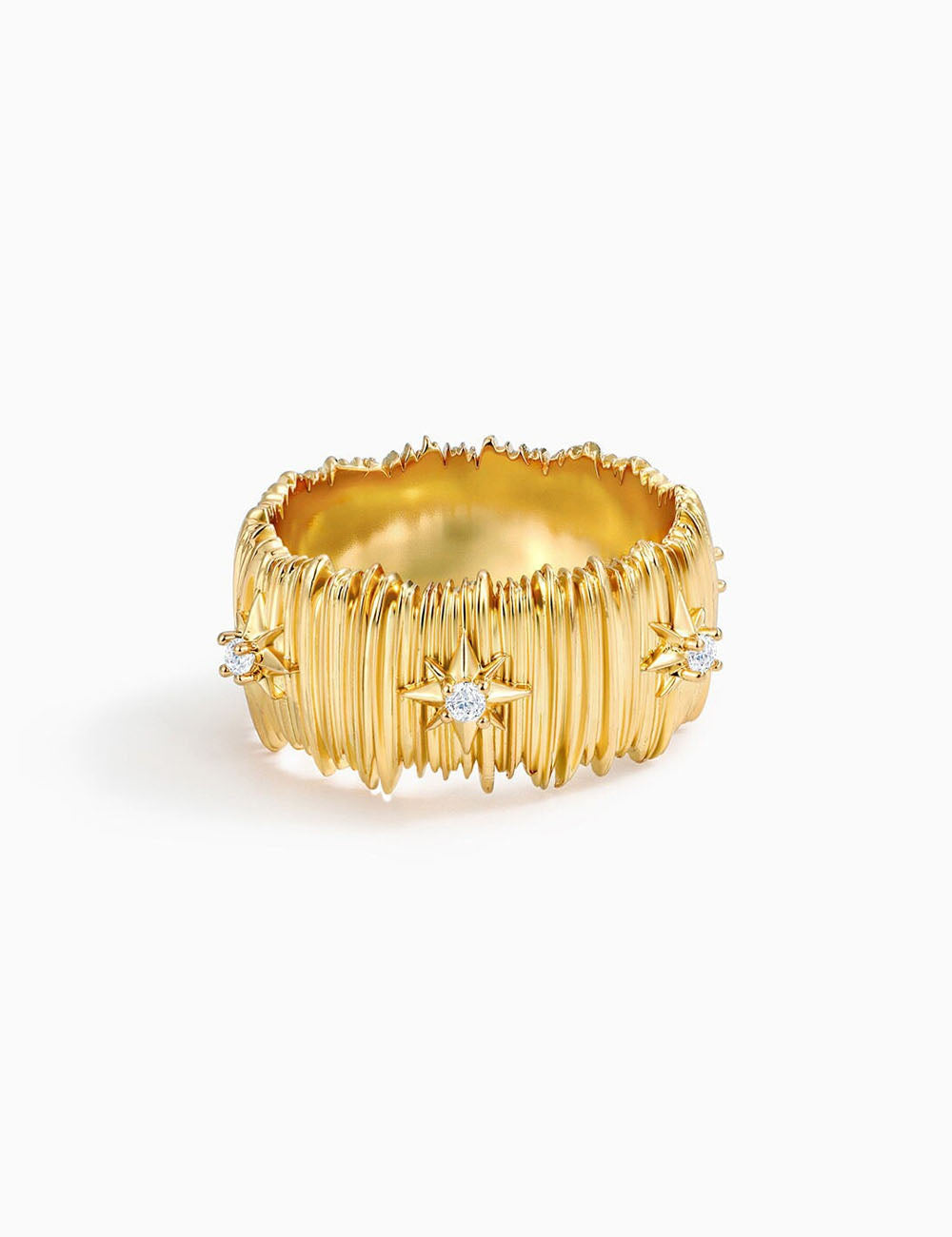 Textured Sparkle Wide Ring — ring