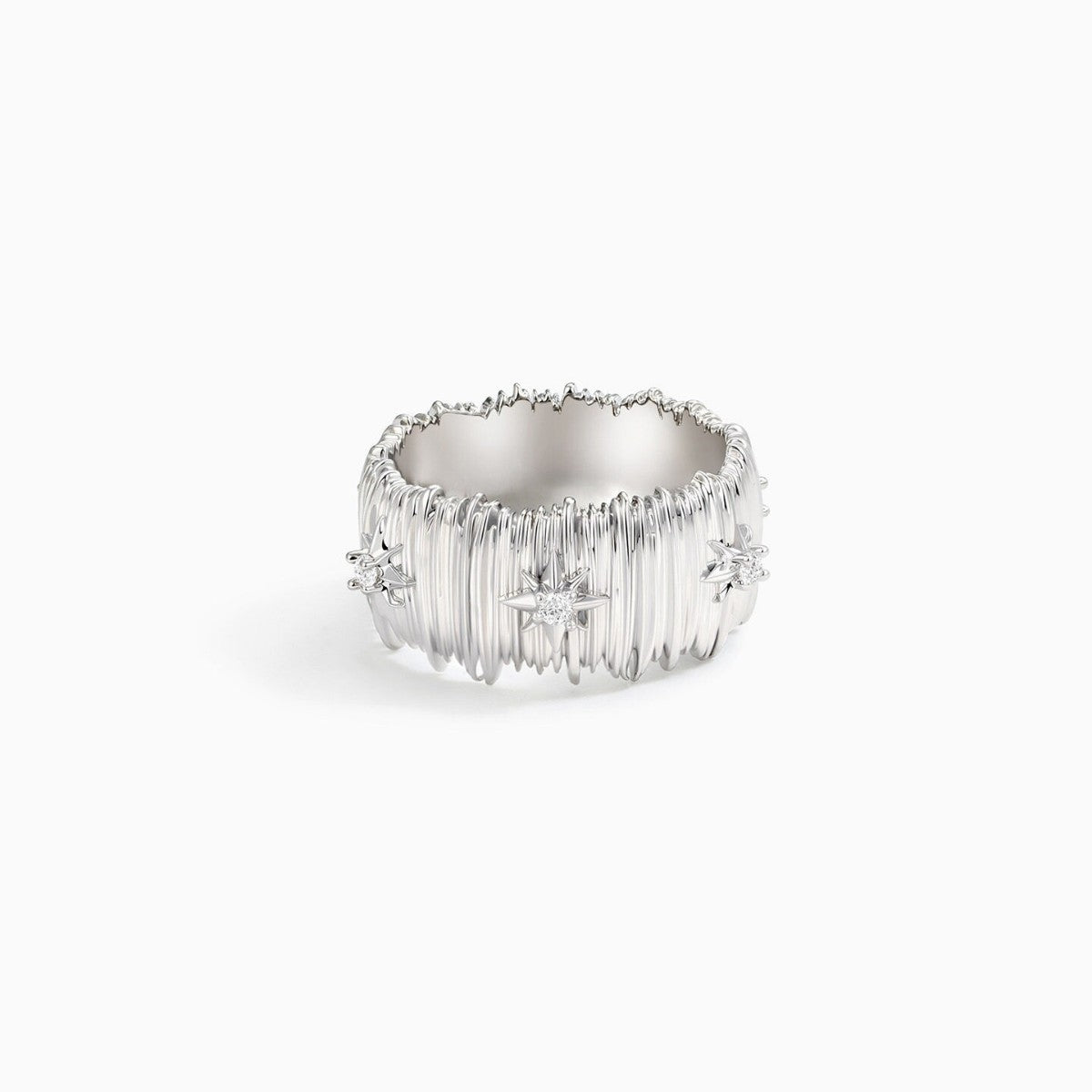 Textured Sparkle Wide Ring — ring, view 2