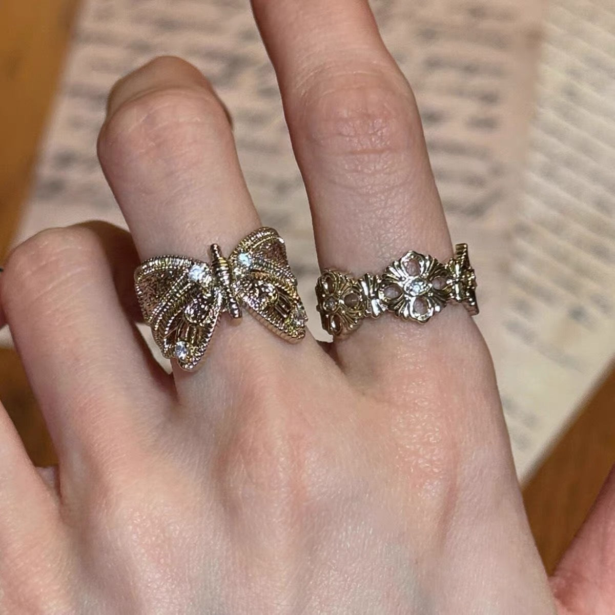 Butterfly Zircon Open Ring — ring, view 3
