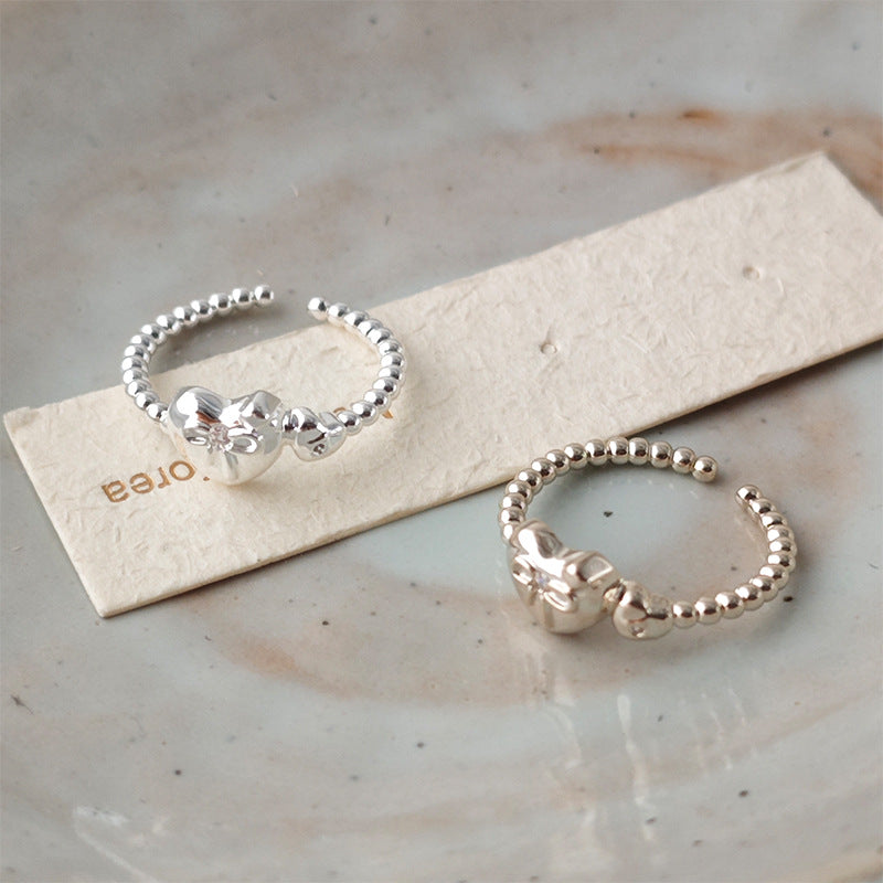Heart Bowknot Open Ring — ring, view 2