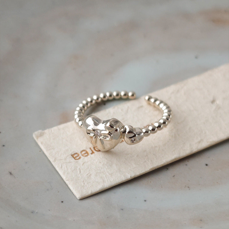 Heart Bowknot Open Ring — ring, view 4