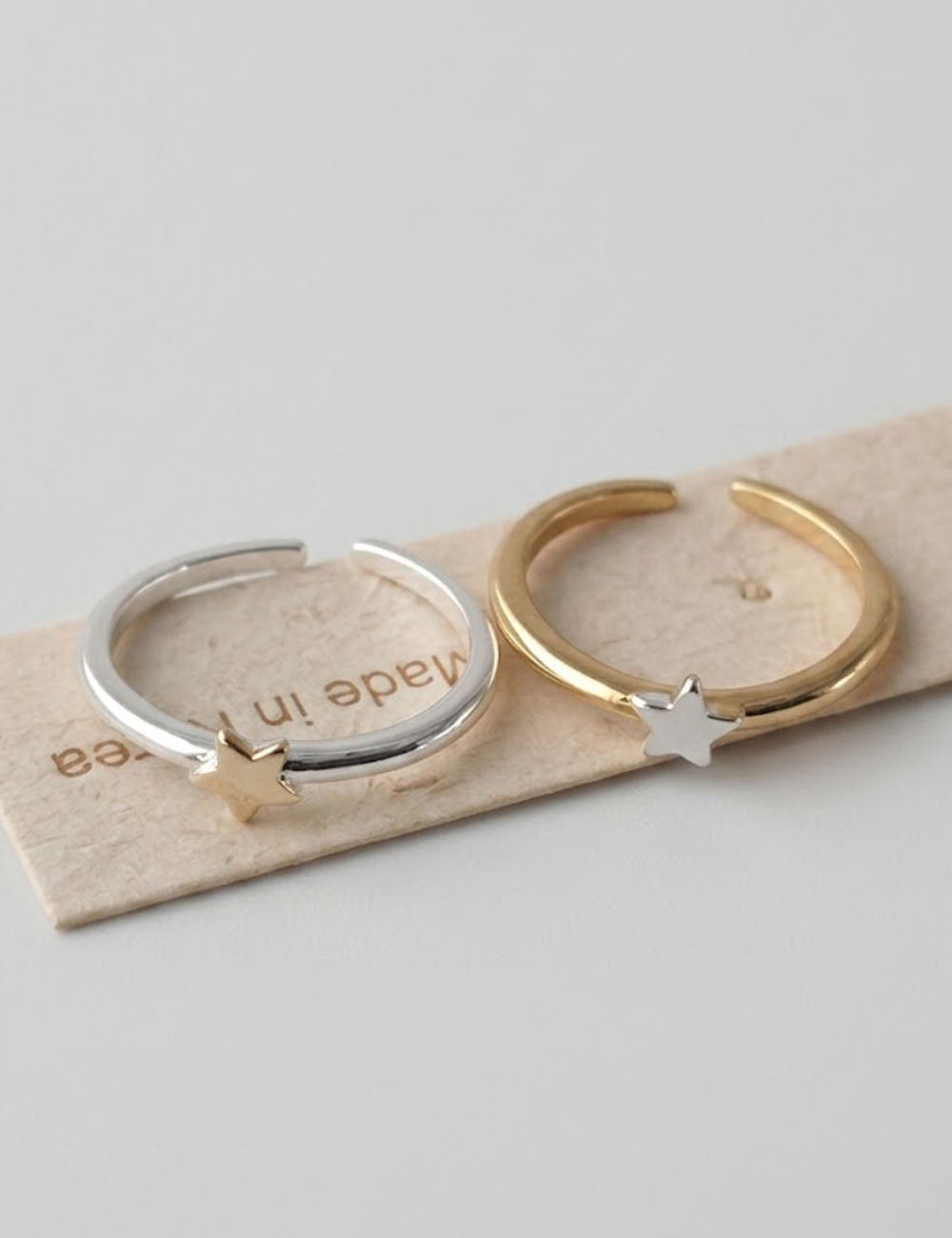 Star Pattern Color Block Ring — ring