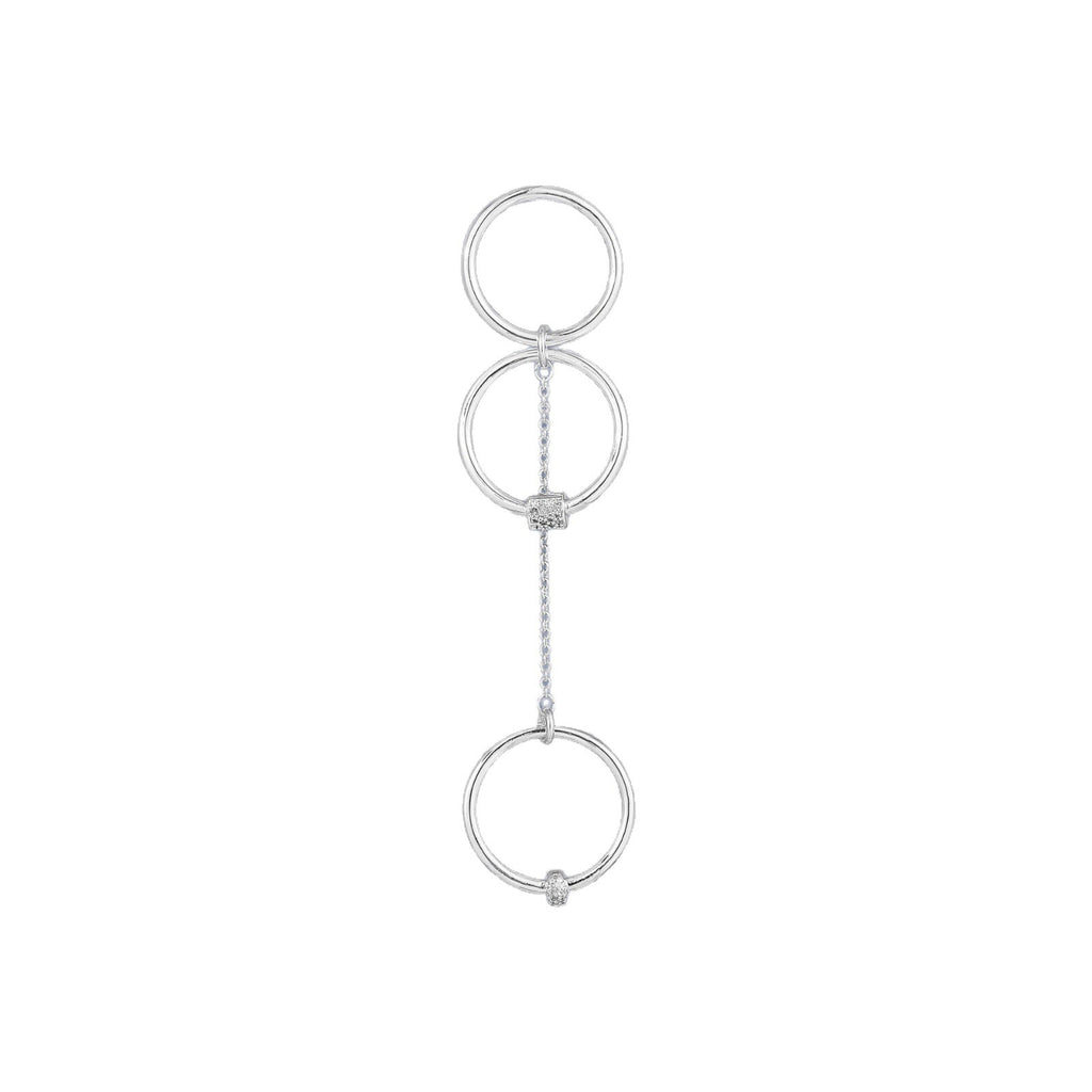 Detachable Double-Layer Zirconia Ring — silver ring, view 4