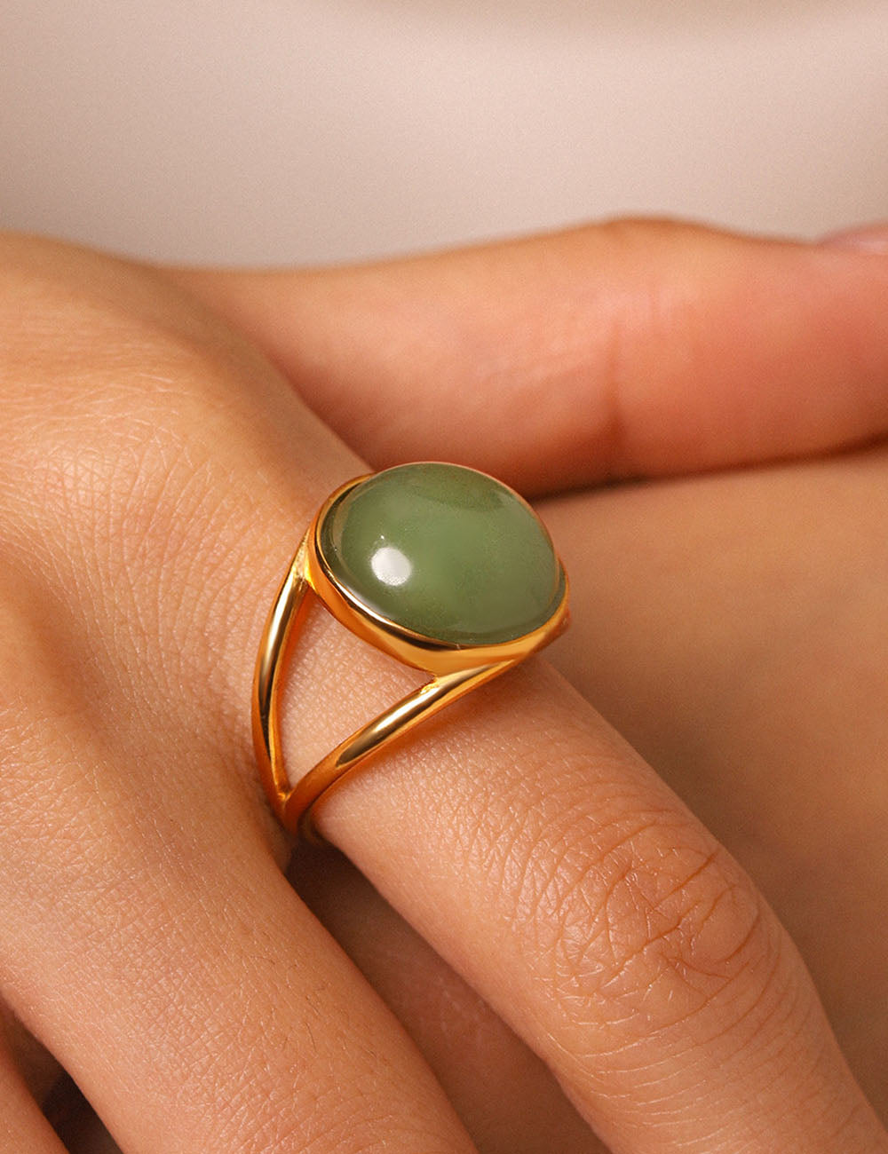 Hollow Cut Steel Band Ring — gold ring