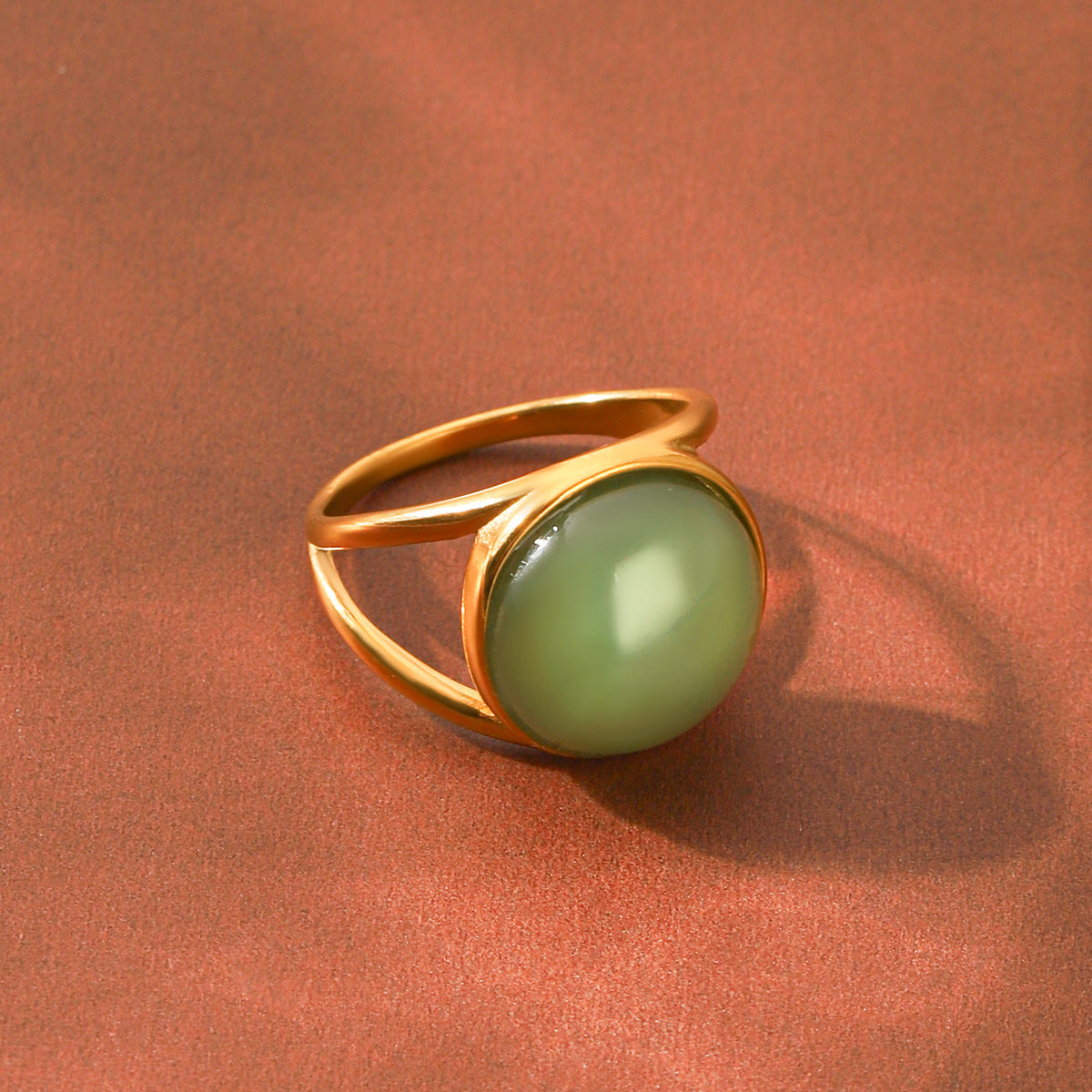 Hollow Cut Steel Band Ring — gold ring, view 2