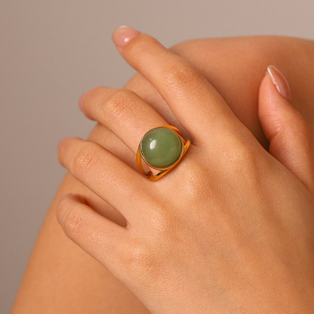 Hollow Cut Steel Band Ring — gold ring, view 6