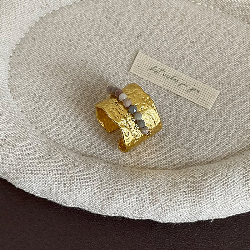 Gold Plated Pearl Open Ring — ring, view 4