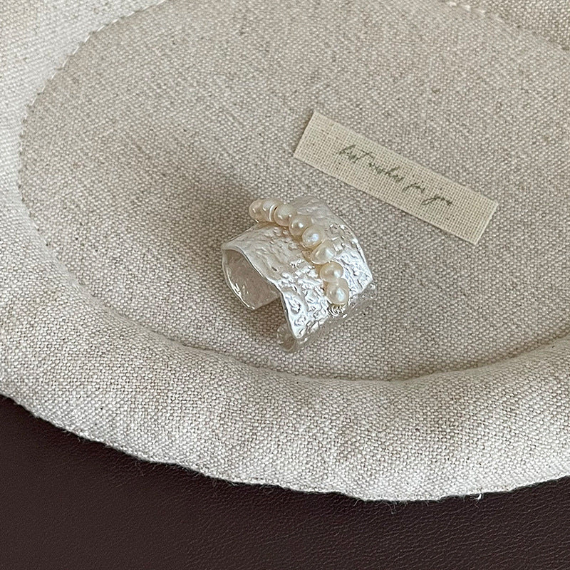 Gold Plated Pearl Open Ring — ring, view 5