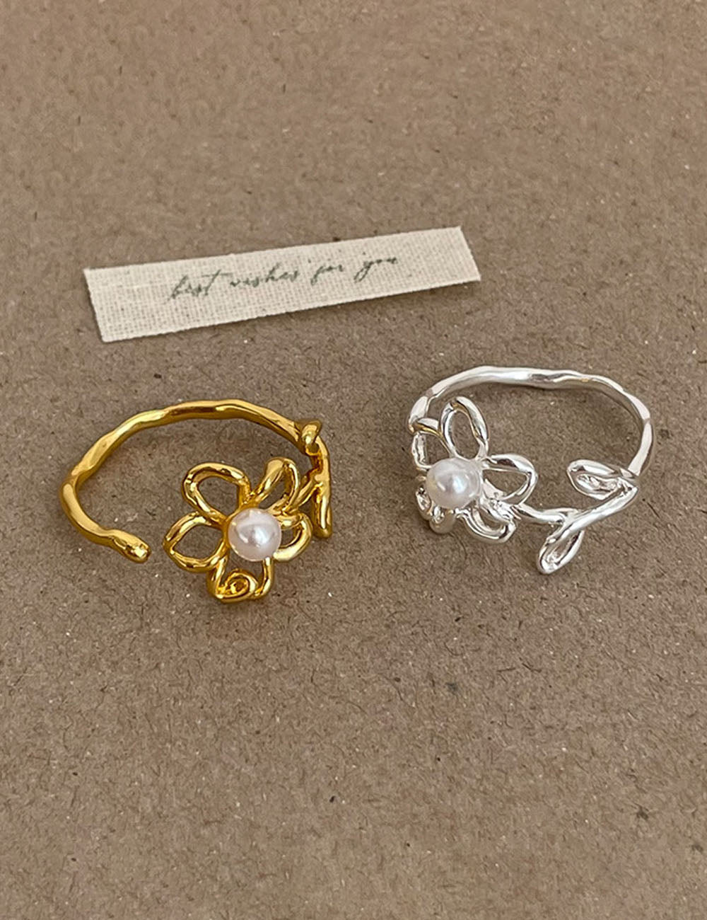 Floral Pearl Open Ring — ring