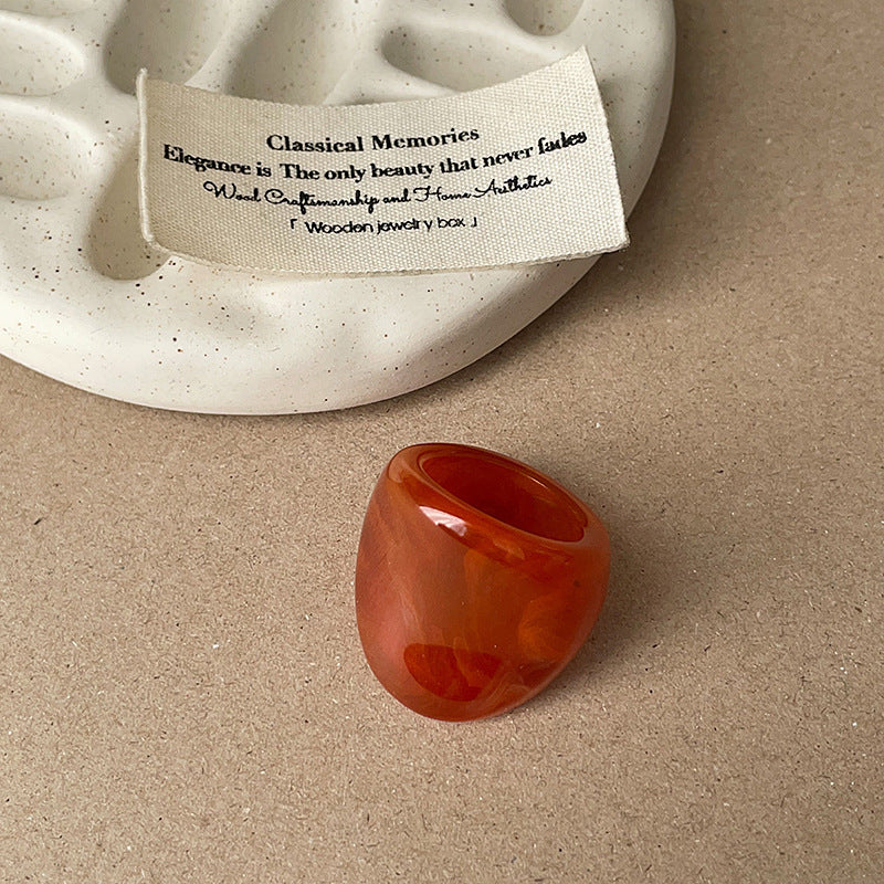 Chunky Solid-Colour Resin Ring — ring, view 4