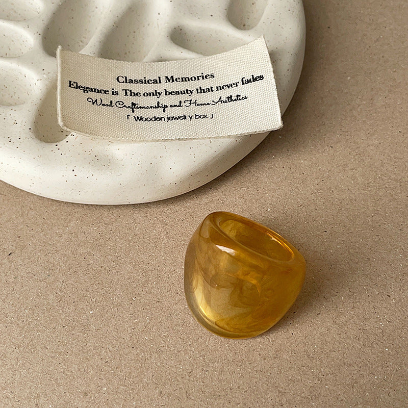Chunky Solid-Colour Resin Ring — ring, view 6