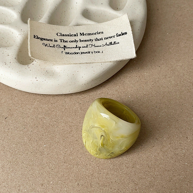 Chunky Solid-Colour Resin Ring — ring, view 8