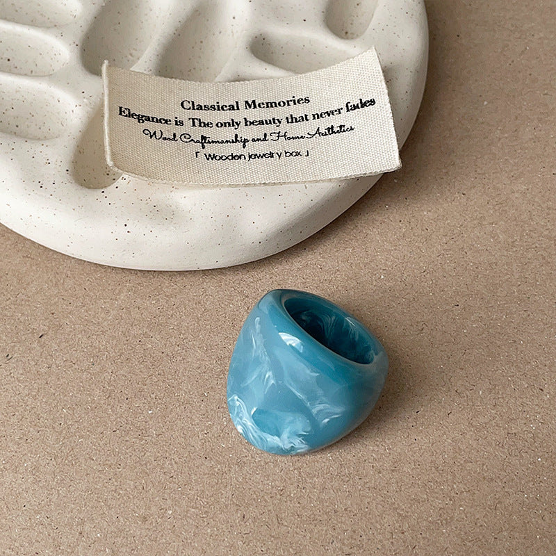 Chunky Solid-Colour Resin Ring — ring, view 9