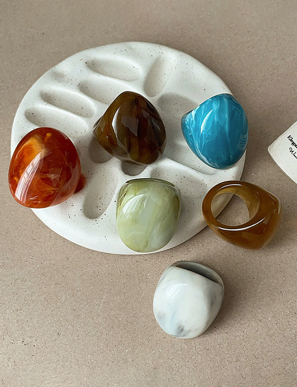 Chunky Marbled Resin Ring — ring